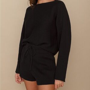 Reformation Cort Short Set, black, XS